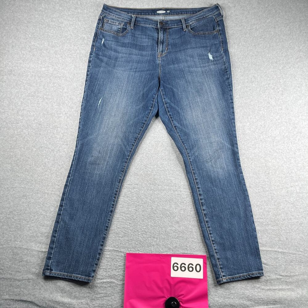 Old NAvy Curvy Skinny Denim Jeans Blue Casual Distressed Womes Size 18W